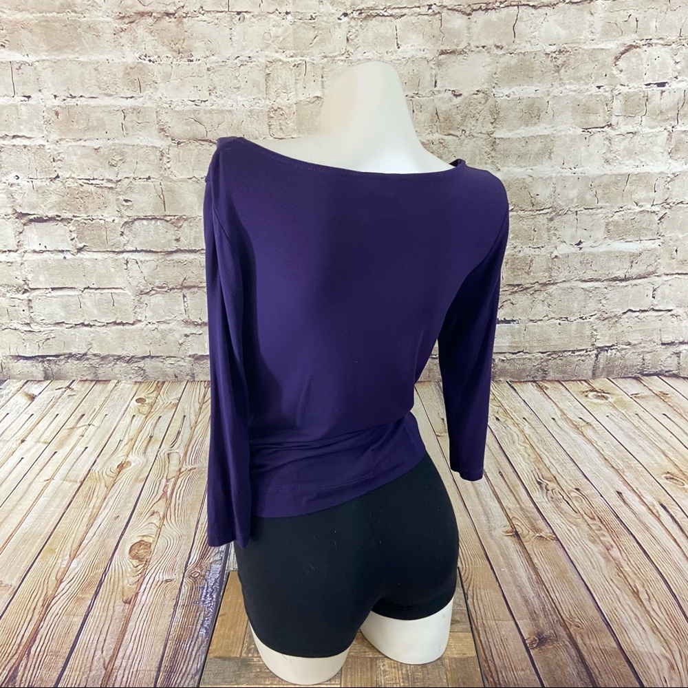 H&M purple cowl neck long sleeve shirt small - Picture 3 of 9